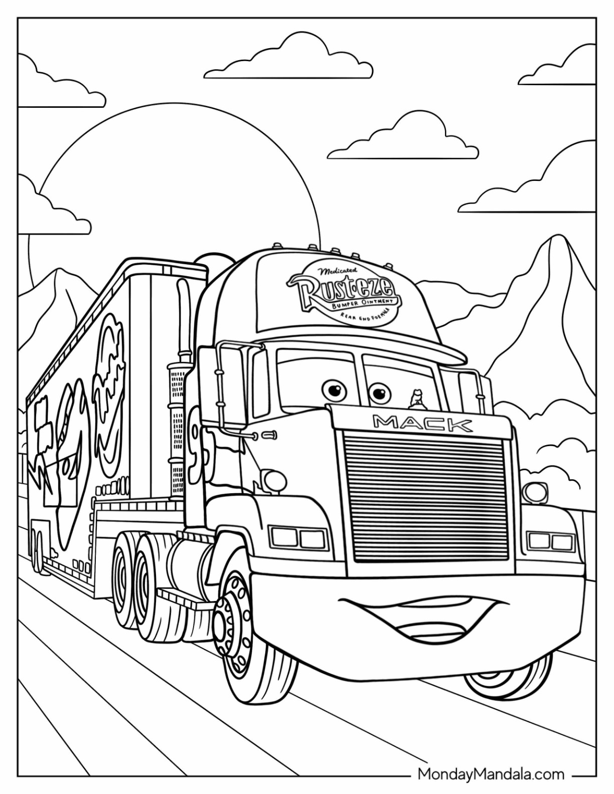 Disney cars coloring pages free pdf printables