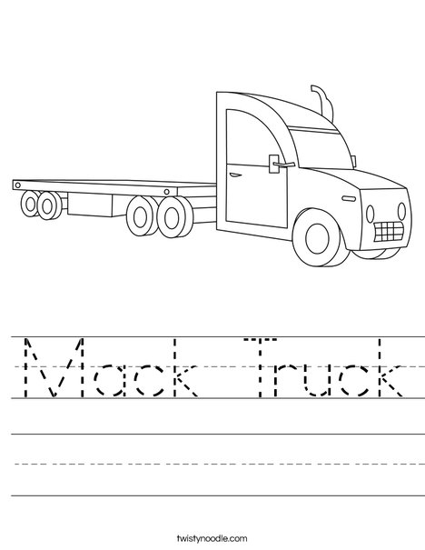 Mack truck worksheet