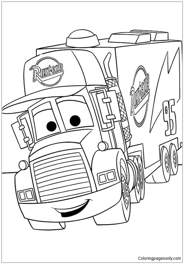 Disney cars mack coloring page