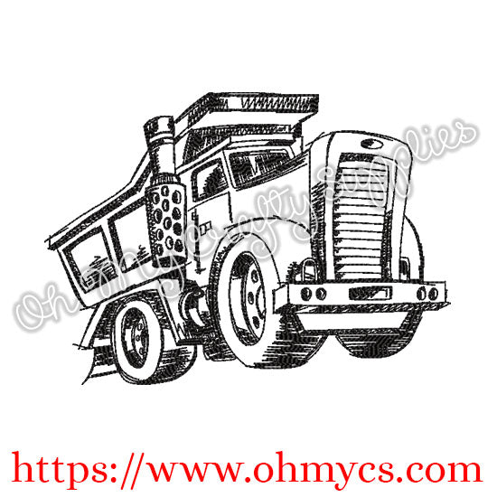 Sketch mack truck embroidery design â oh my crafty supplies inc