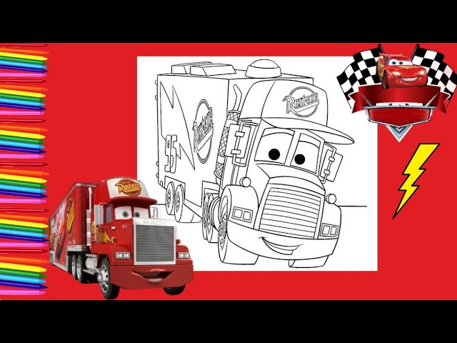 Coloring ack truck pixar cars disney cars coloring page