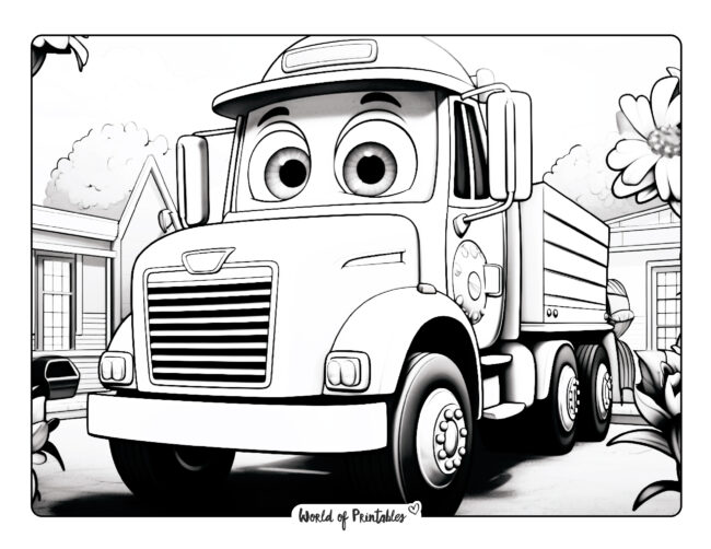 Truck coloring pages for kids adults