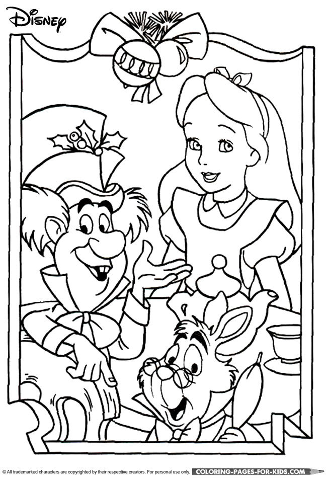 Disney christmas coloring page