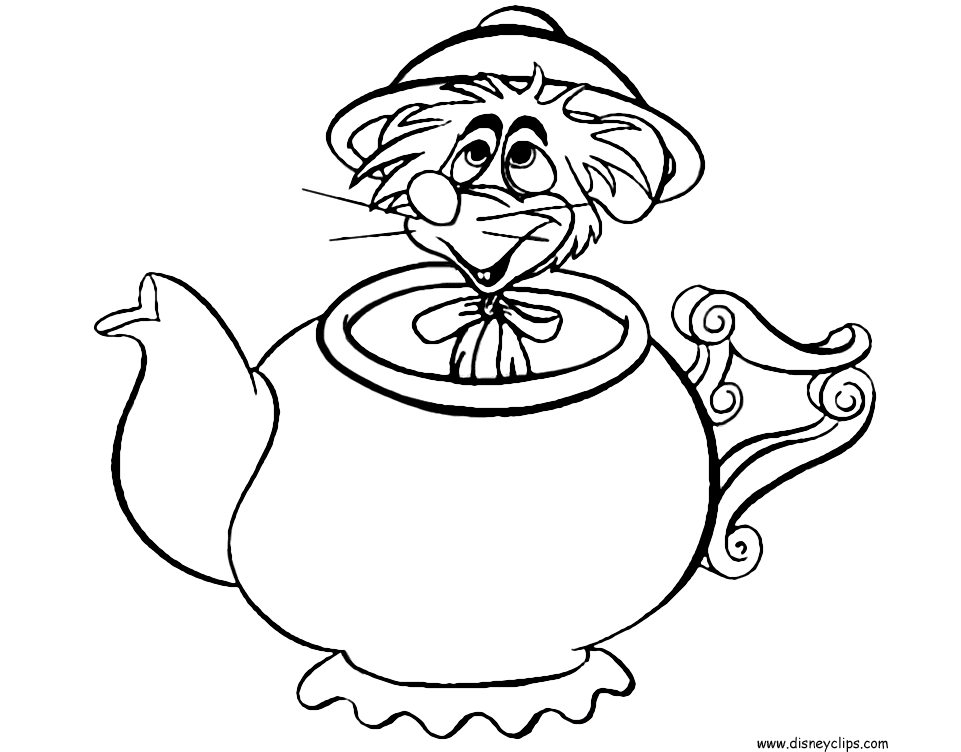 Alice in wonderland coloring pages