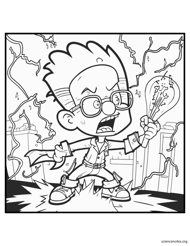 Mad scientist coloring pages