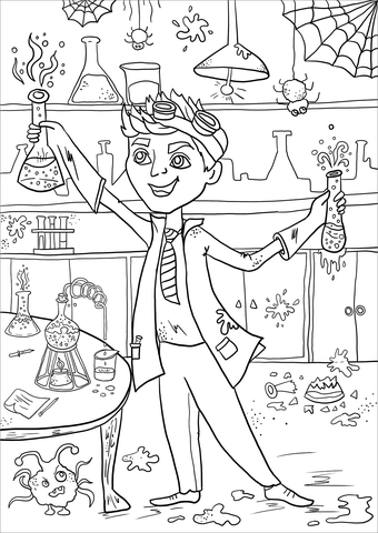 Evil scientist coloring page free printable coloring pages