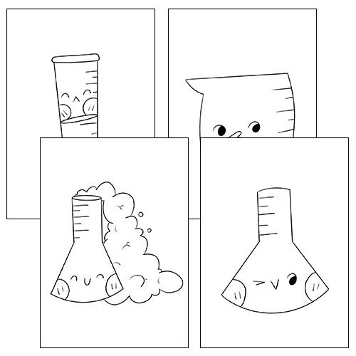 Beakers coloring bundle science coloring pages color by number dot to dot made by teachers