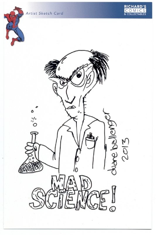 Mad scientist sketch in sean f collinss laboratory scenes and science related ic art gallery room