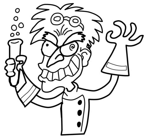 Mad scientist coloring page free printable coloring pages