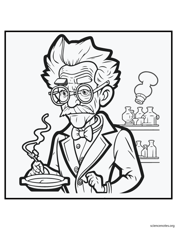 Mad scientist coloring pages