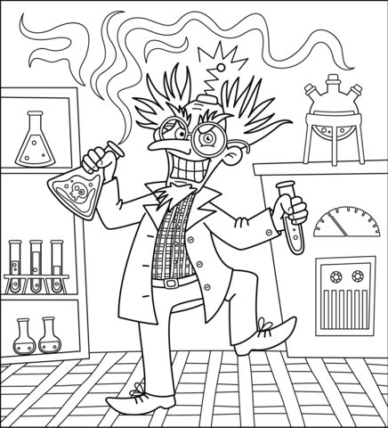 Evil scientist coloring page free printable coloring pages