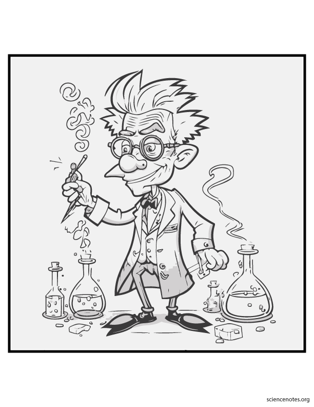 Mad scientist coloring pages