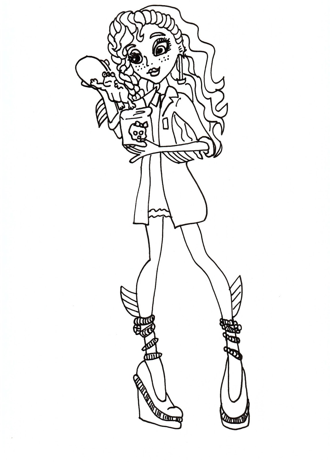 Free printable monster high coloring pages lagoona mad science coloring sheet