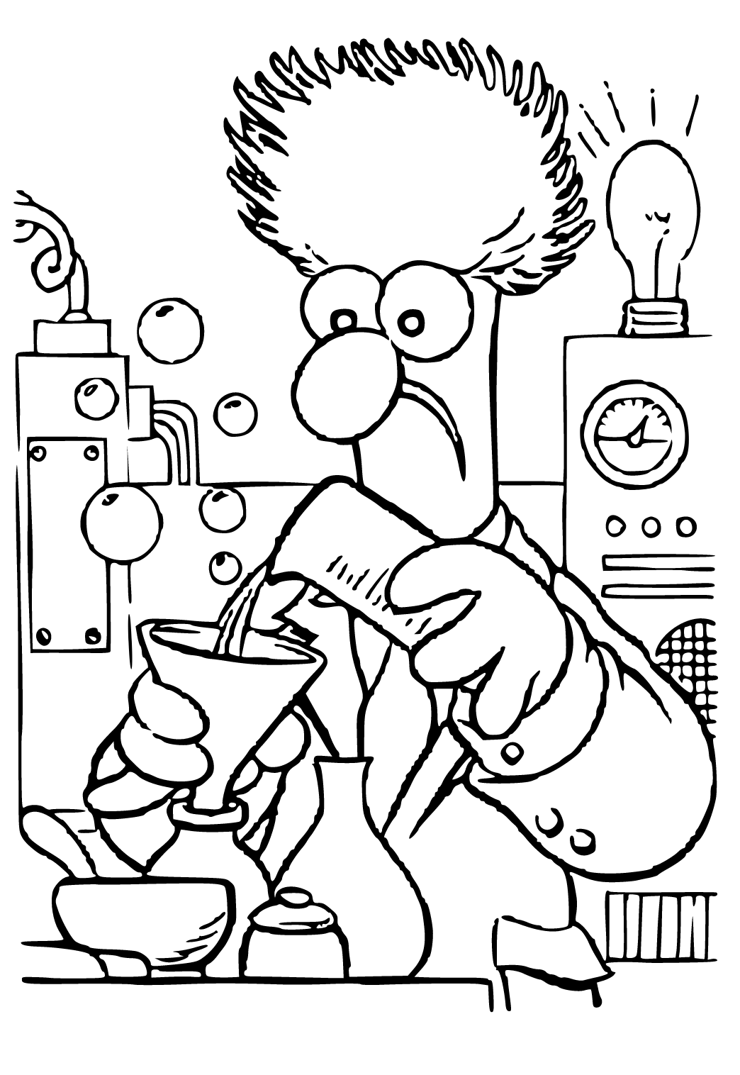 Free printable science crazy coloring page sheet and picture for adults and kids girls and boys