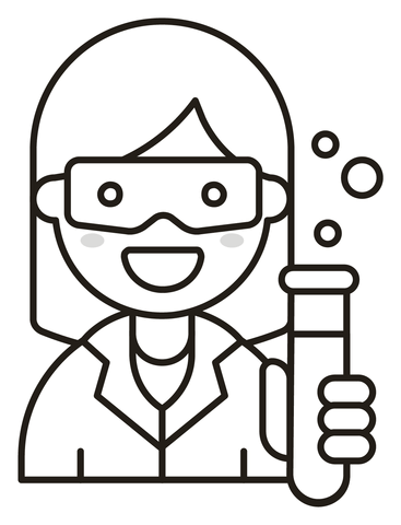 Woman scientist coloring page free printable coloring pages