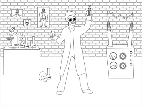 Evil scientist coloring page free printable coloring pages