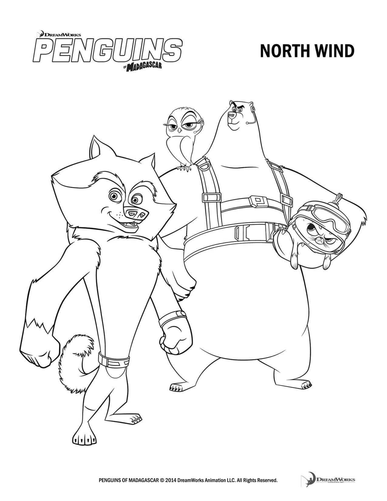 Free penguins of madagascar coloring pages and activity sheets