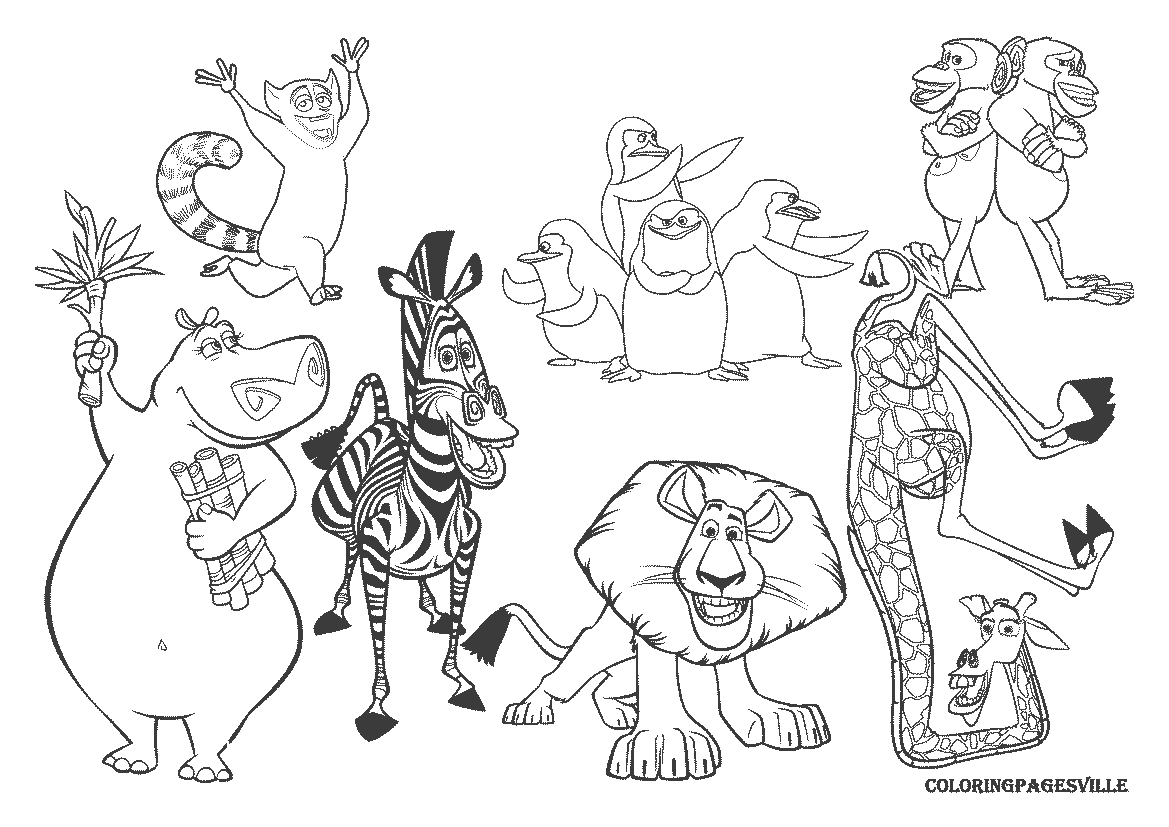 Madagascar coloring pages