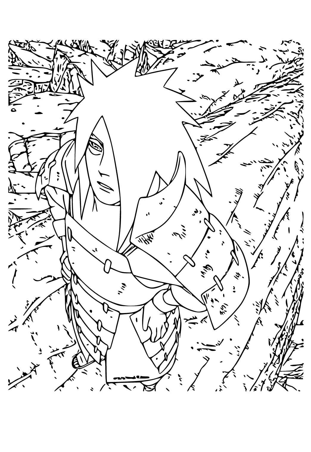 Free printable naruto madara uchiha coloring page sheet and picture for adults and kids girls and boys