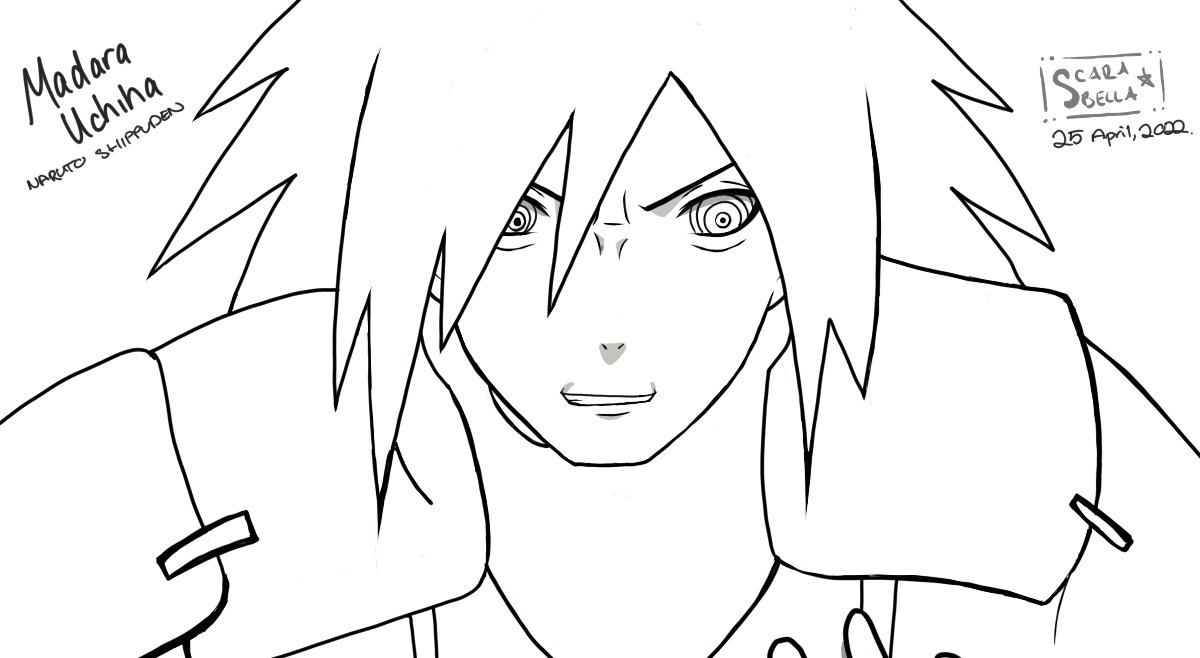 Â scarabella â on x no eye drawings today but some linework of my attempt at drawing madara uchiha from the ânarutoâ series instead im pretty proud of this already pinpointed where