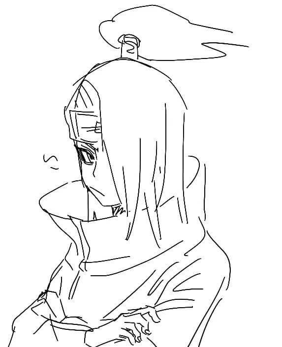 Drawing deidara coloring page