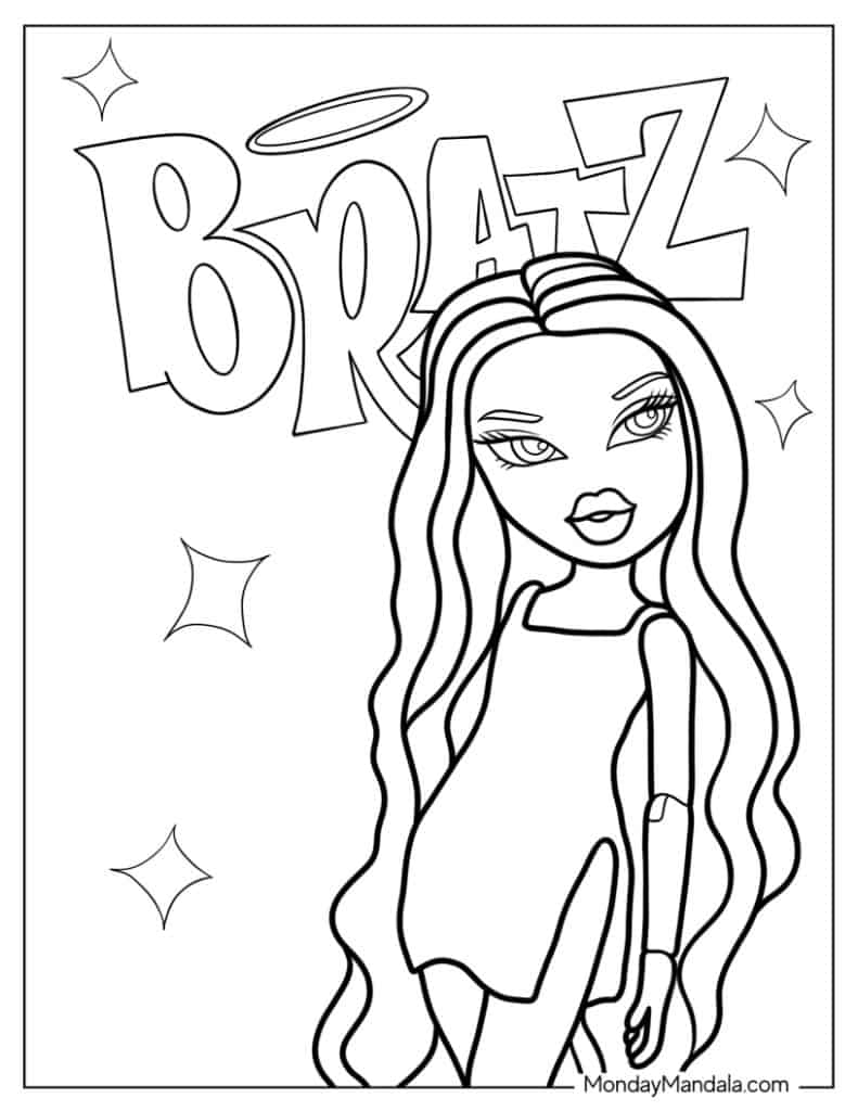 Bratz coloring pages free pdf printables