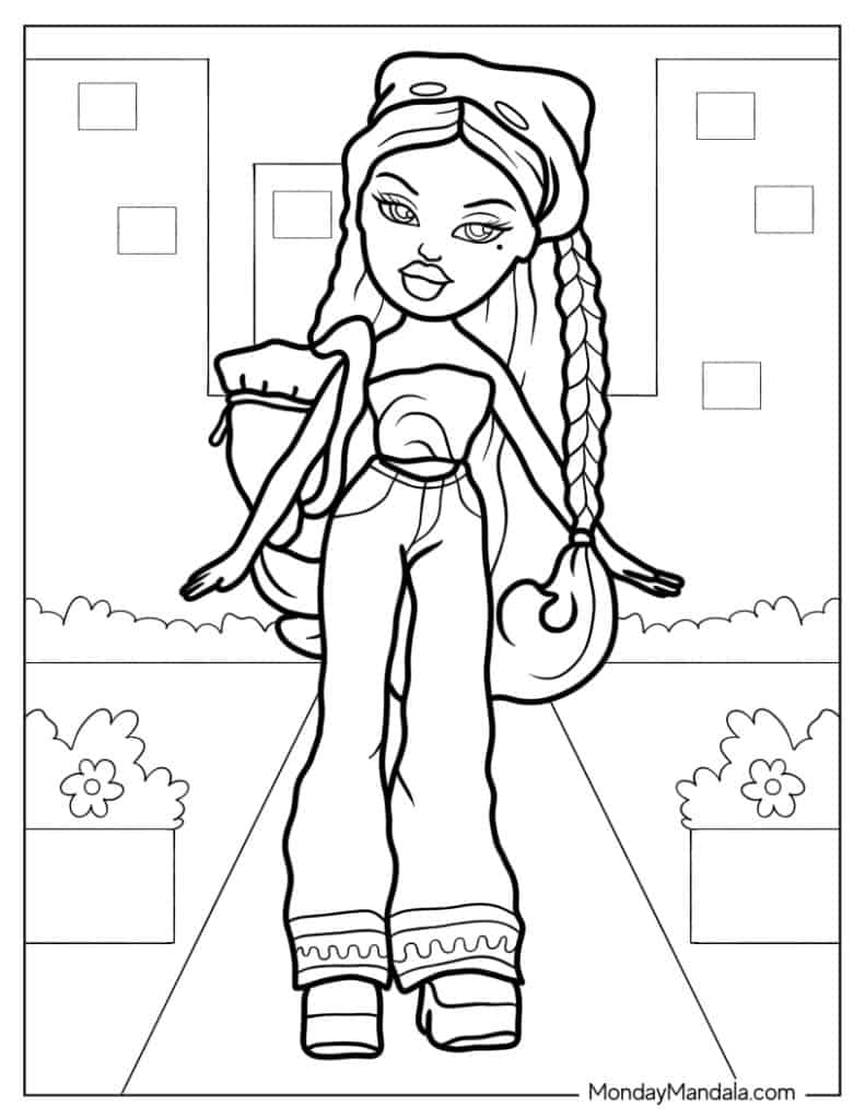 Bratz coloring pages free pdf printables