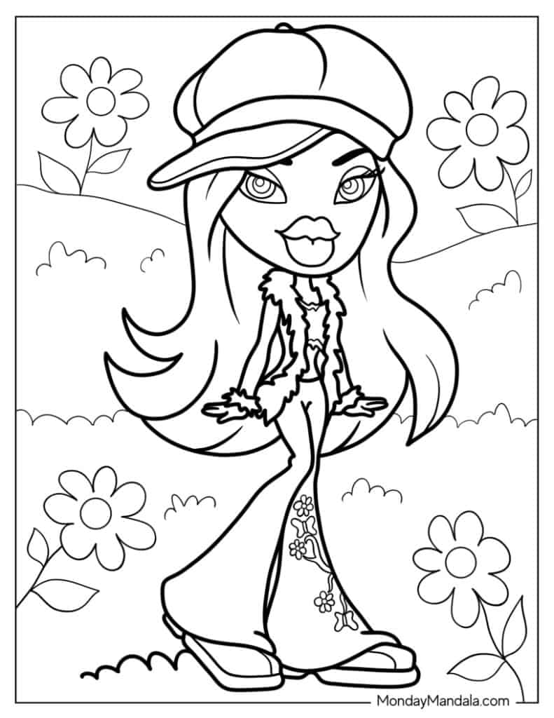 Bratz coloring pages free pdf printables