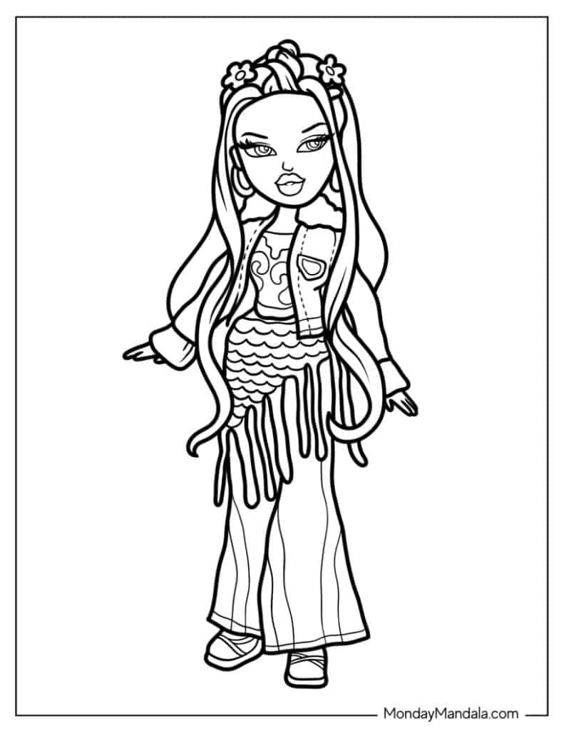 Bratz coloring pages free pdf printables