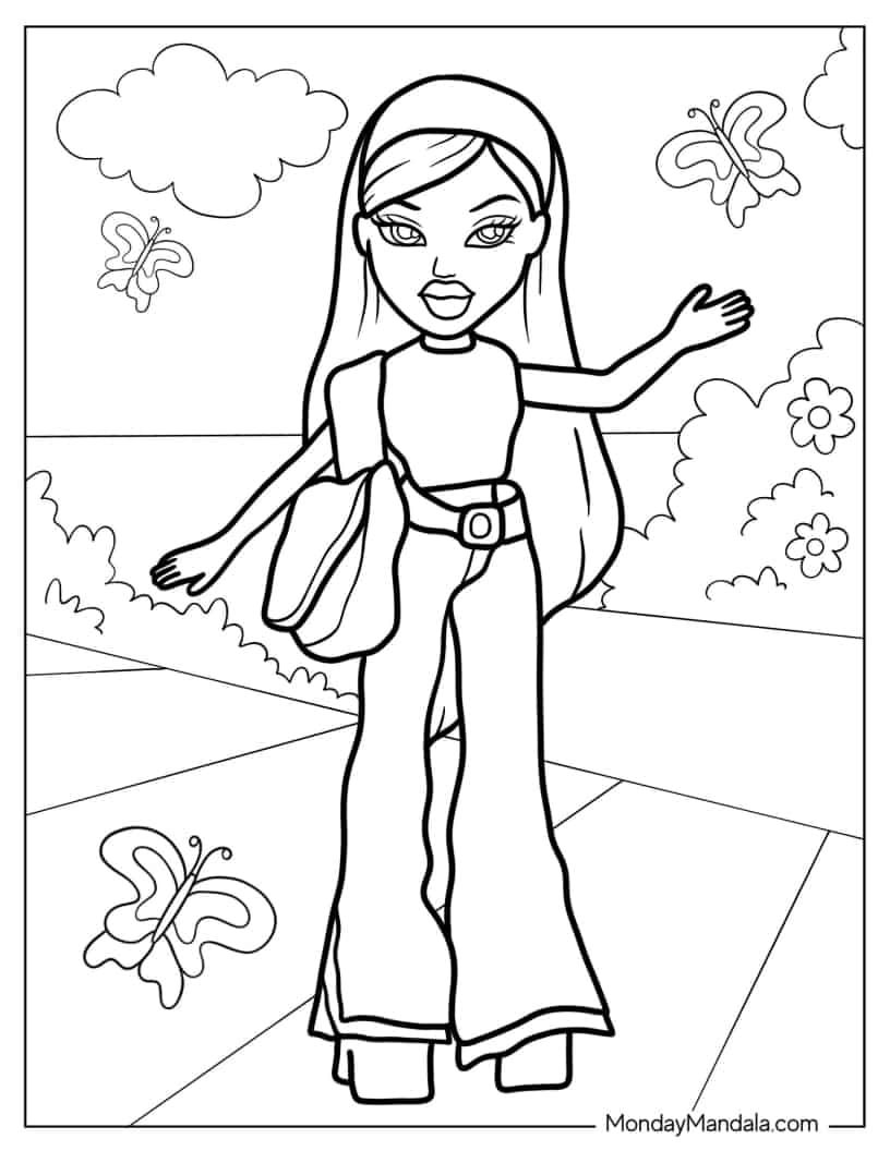 Bratz coloring pages free pdf printables in cute coloring pages coloring pages color