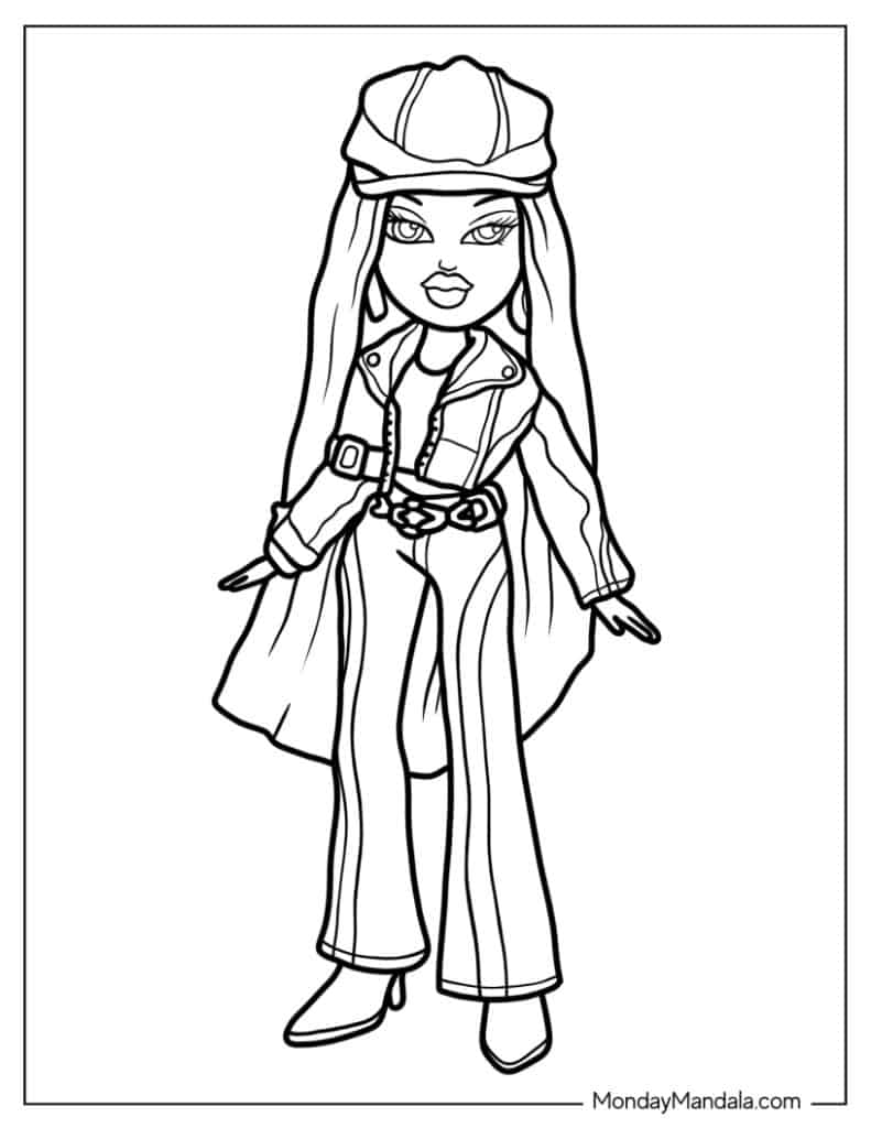 Bratz coloring pages free pdf printables