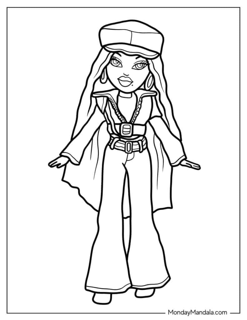 Bratz coloring pages free pdf printables