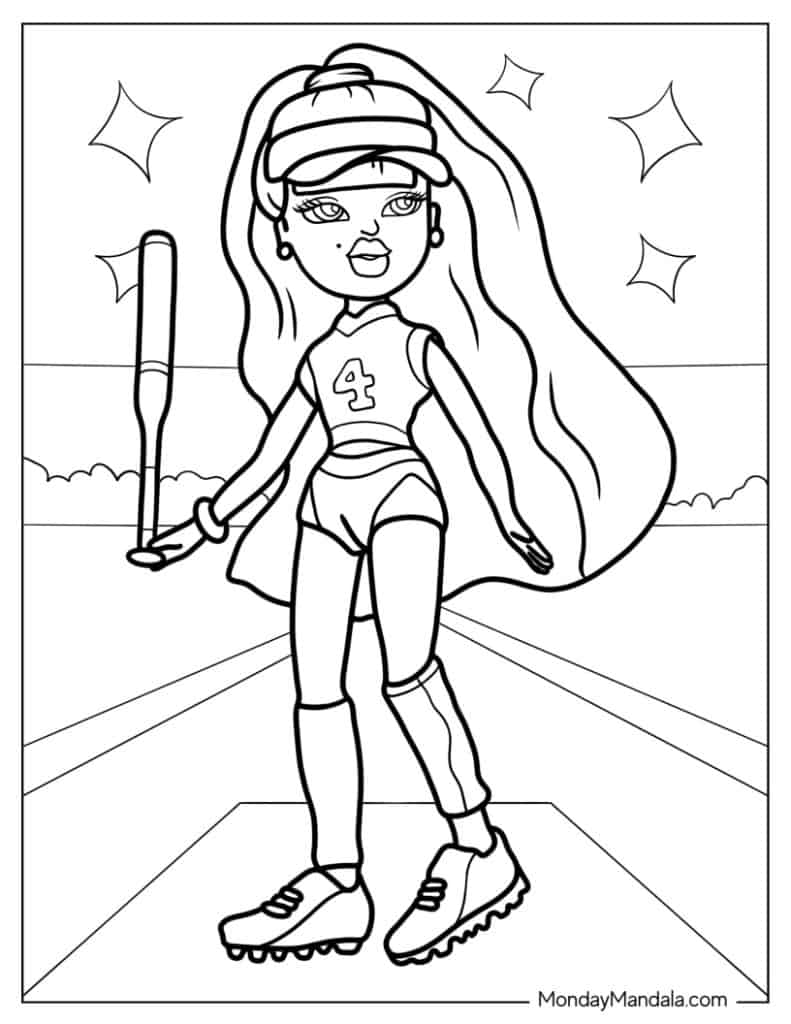 Bratz coloring pages free pdf printables