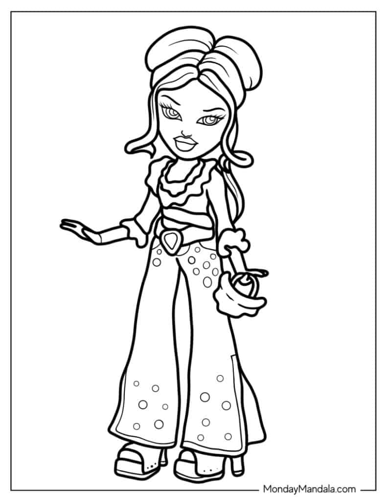 Bratz coloring pages free pdf printables