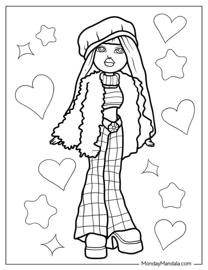 Bratz coloring pages free pdf printables