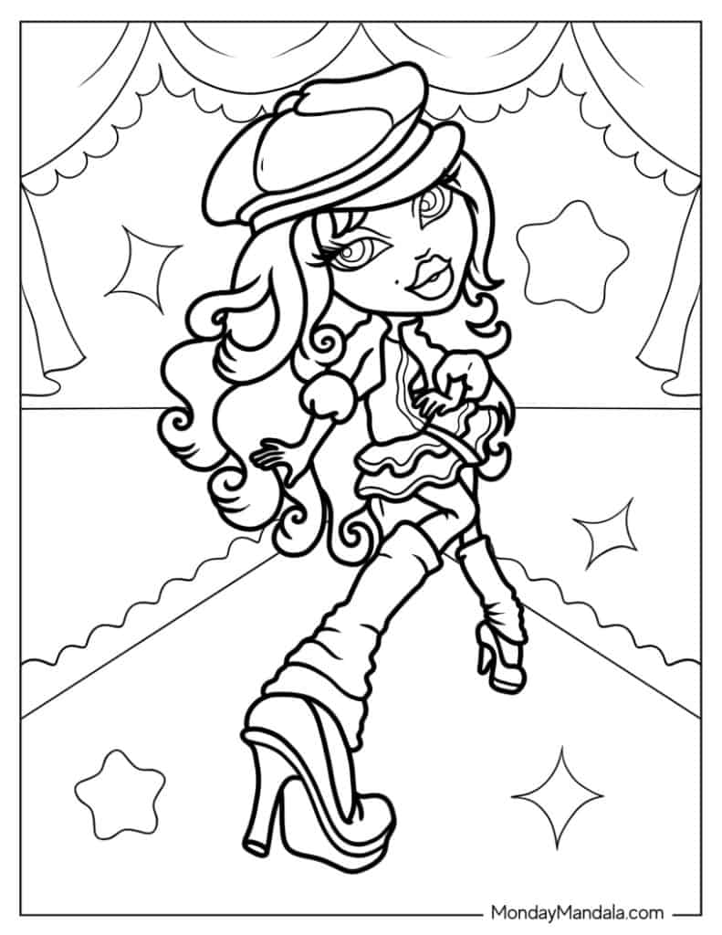 Bratz coloring pages free pdf printables