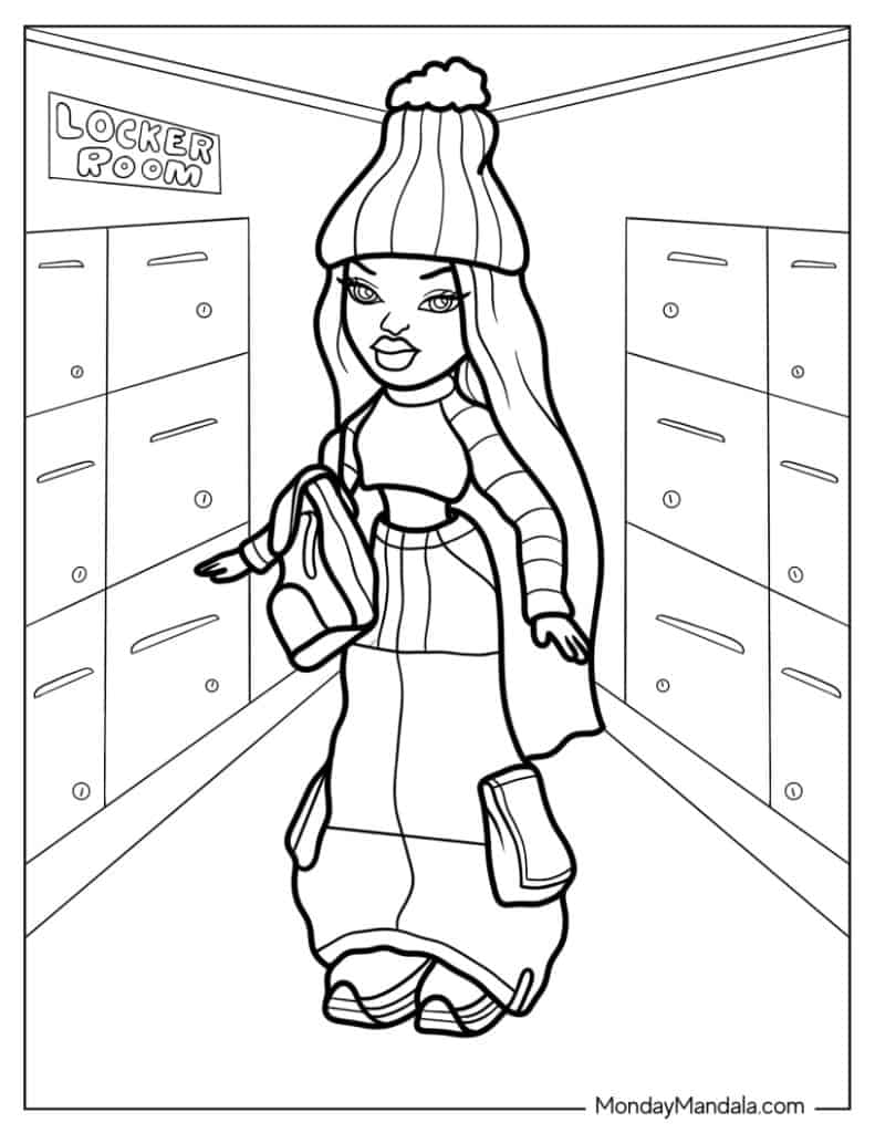 Bratz coloring pages free pdf printables