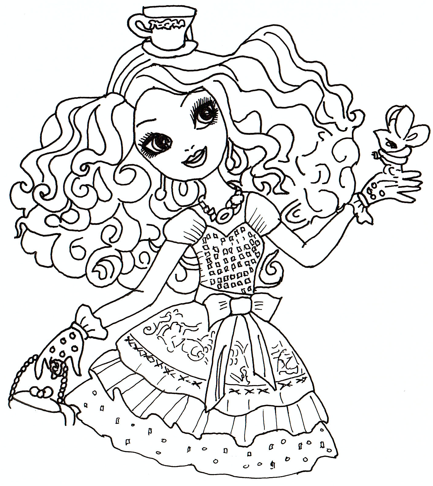 Free printable ever after high coloring pages madeline hatter ever after high coloring sheet