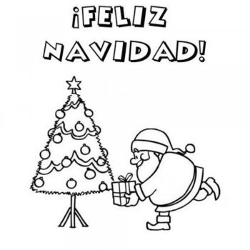 Postal de navidad para colorear