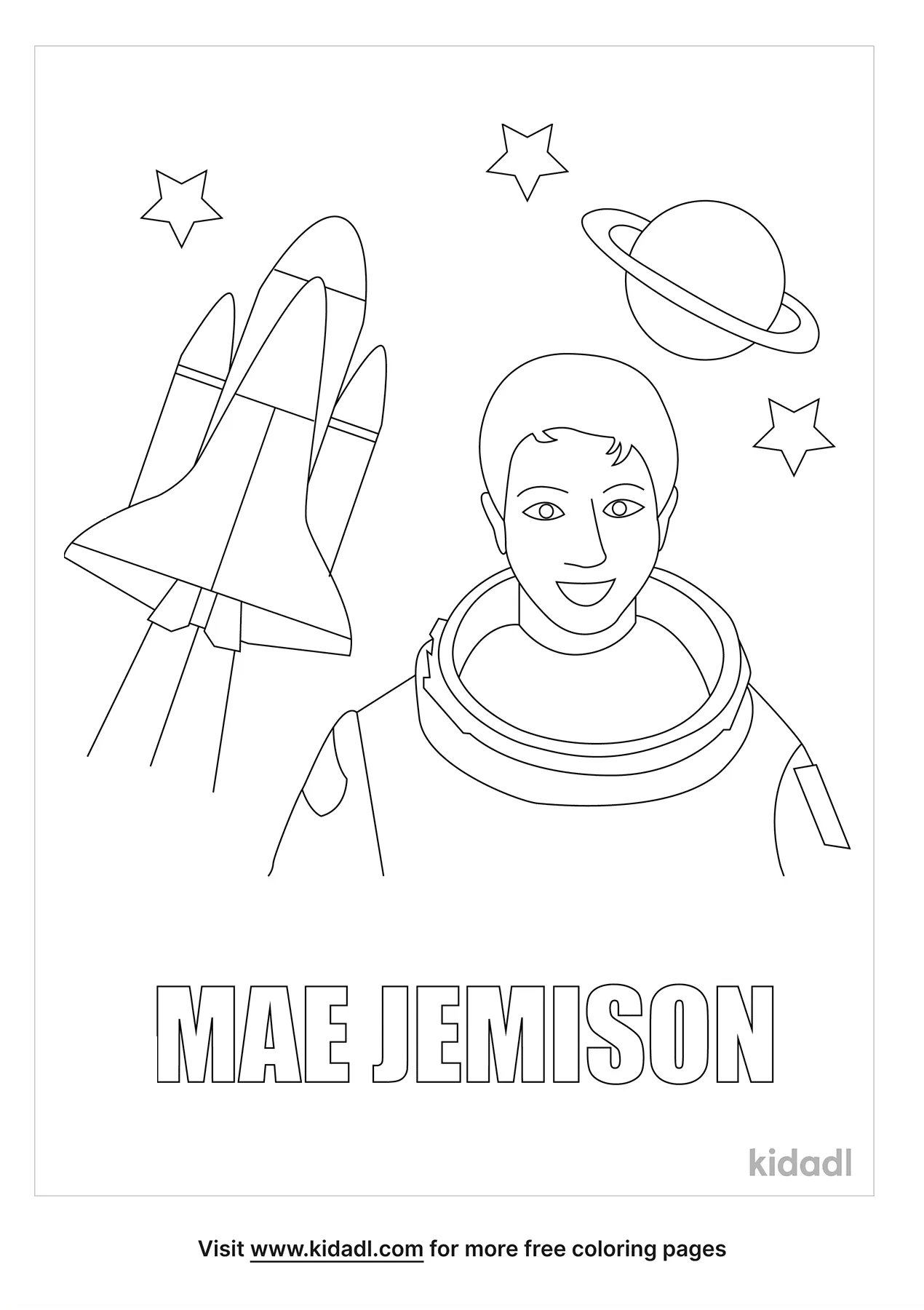 Free coloring of mae jemison coloring page coloring page printables