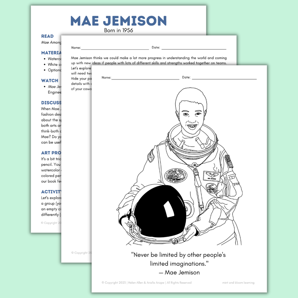 Mae jemison elementary lesson plan â mint and bloom