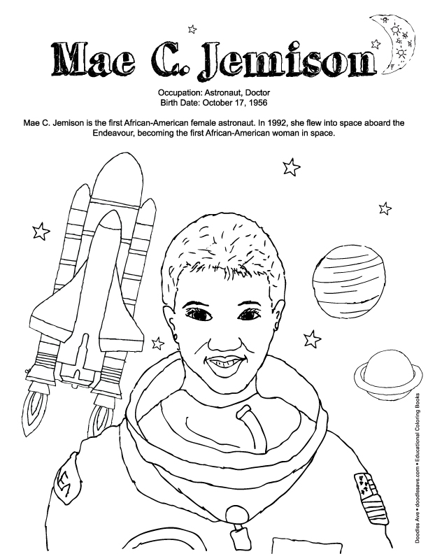 Black history coloring sheets doodles ave