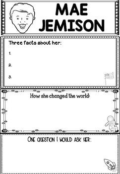 Graphic organizer mae jemison black history activities graphic organizers mae