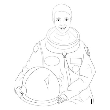 Mae jemison line art art board print for sale by wonderfulwomen