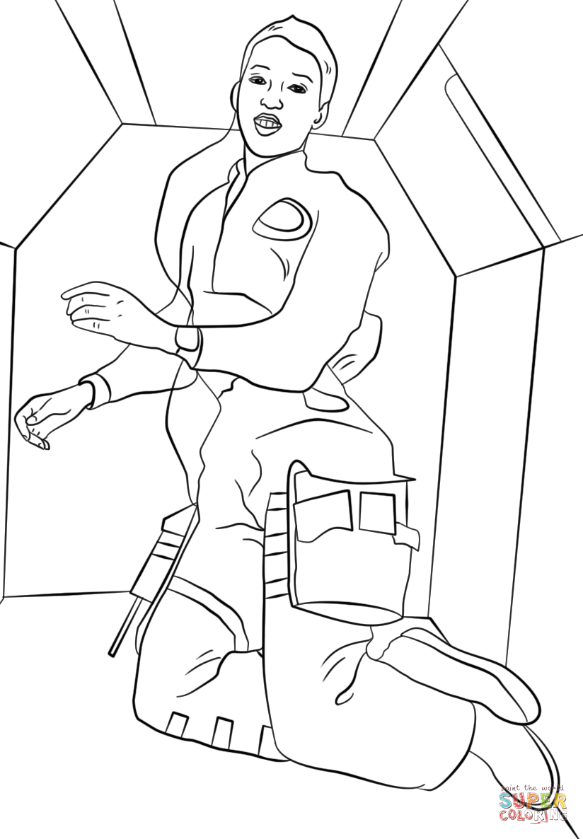 Dr mae c jemison in space coloring page free printable coloring pages