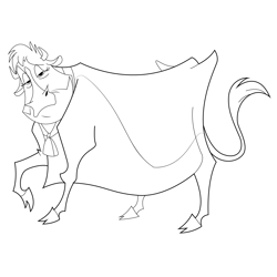 Cow look coloring page for kids