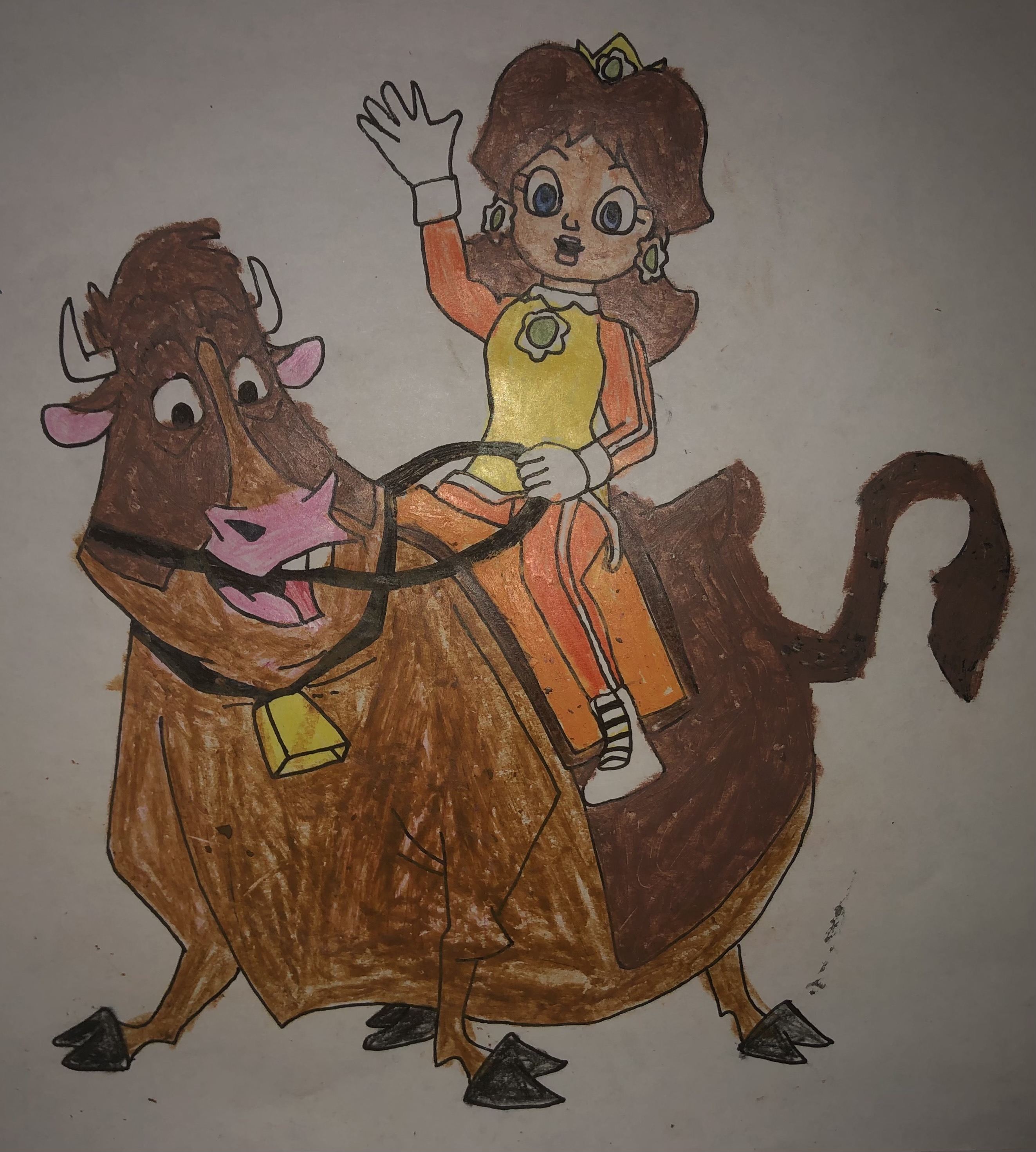 Princess daisy is riding maggie the cow by maxamizerblake on