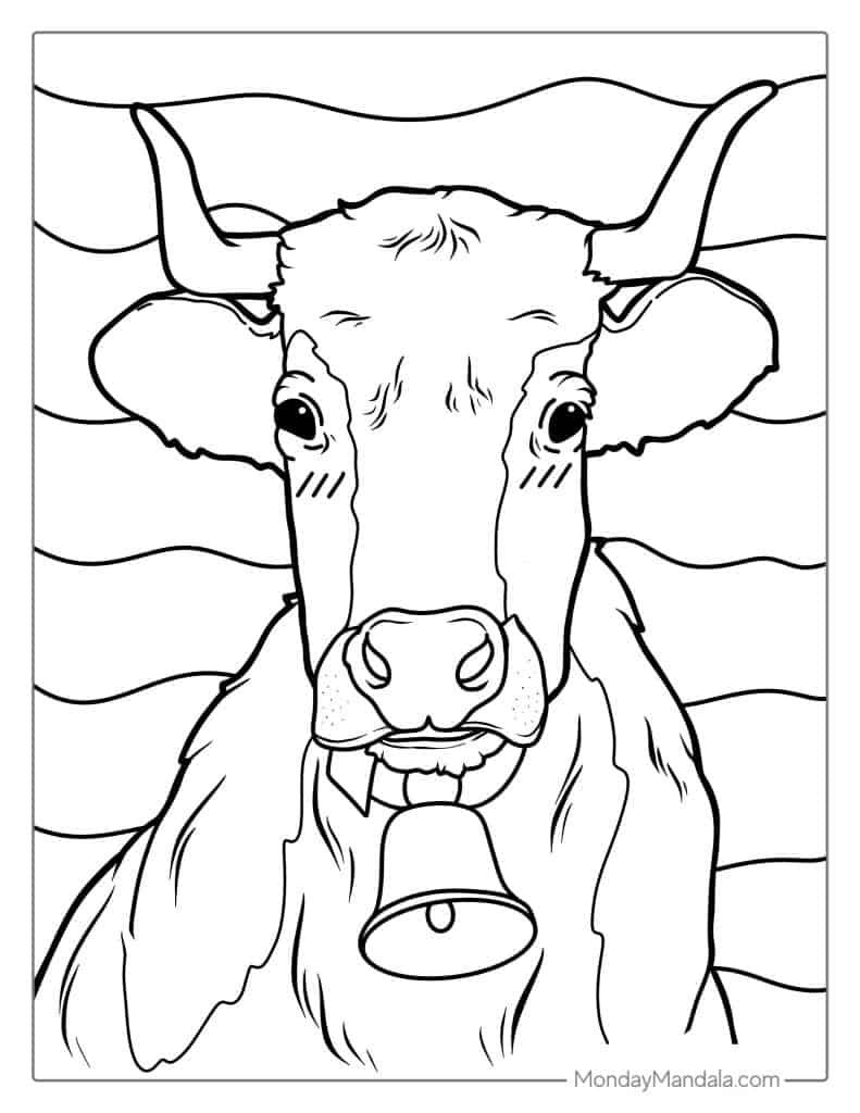 Cow coloring pages free pdf printables