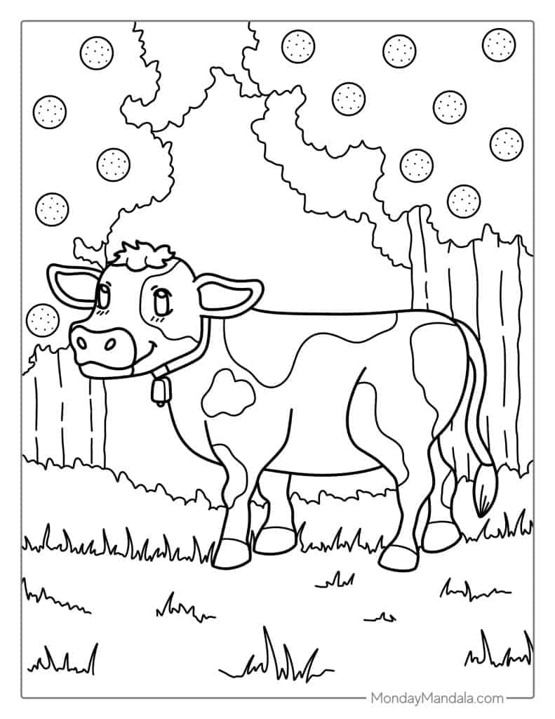 Cow coloring pages free pdf printables