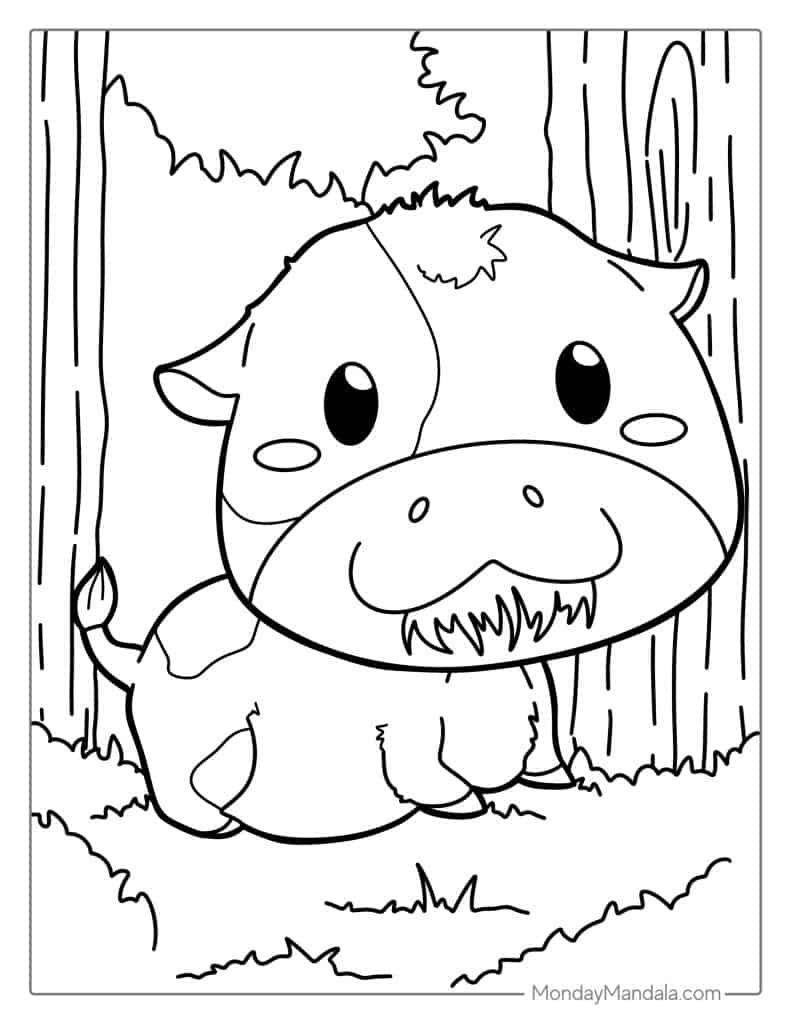 Cow coloring pages free pdf printables